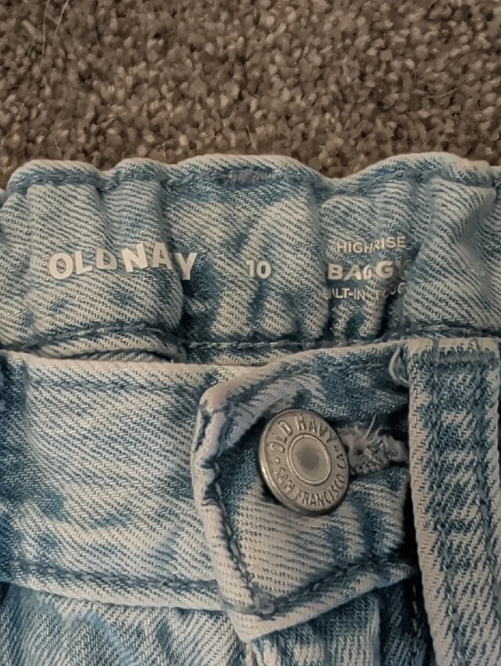 Old Navy Light Blue Wide-Leg Cargo Jeans
